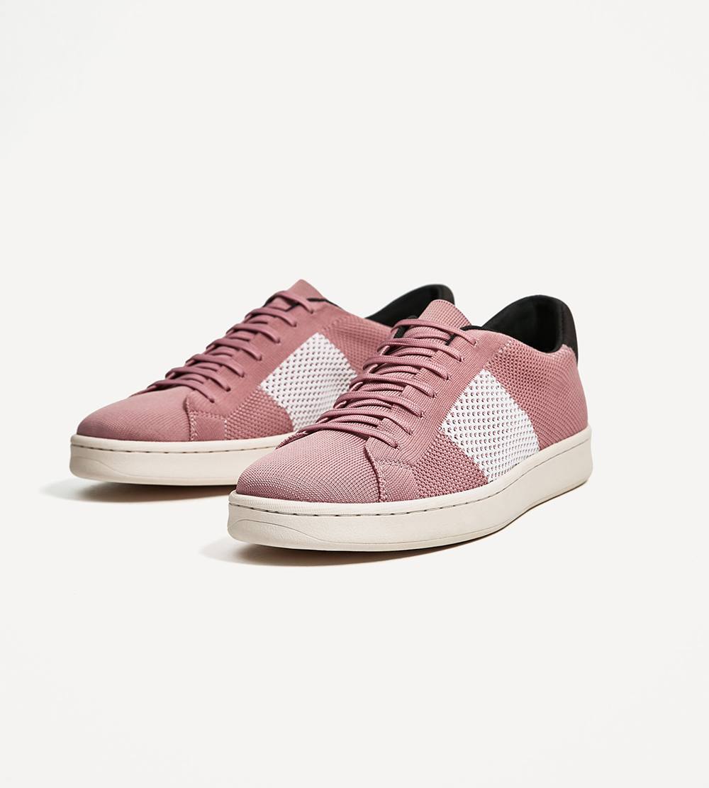 Pink Fabric Sneakers